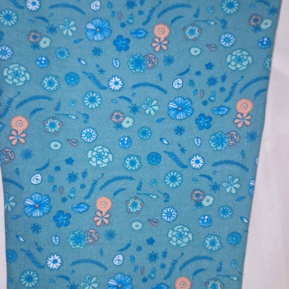 LuLaRoe Leggings One Size OS Blue Floral Paisley Microprint Buttery Soft - Picture 2 of 4